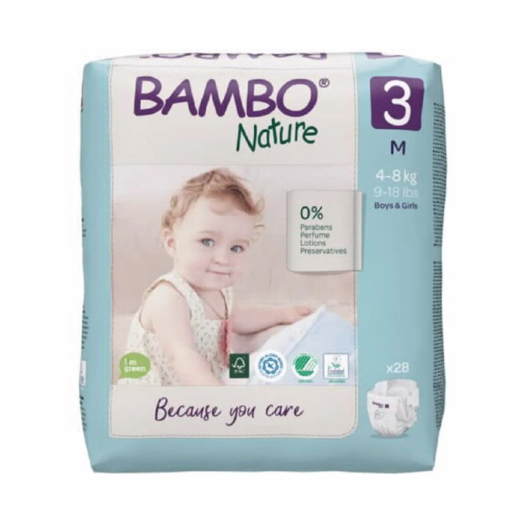 Bambo Nature Diapers 3/M (4-8Kg) - 28 units.