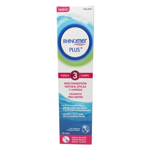 Rhinomer Plus+ 3: Strong Strength Effective Natural Decongestion and Cleansing - Frequent Users Spray 125 mL