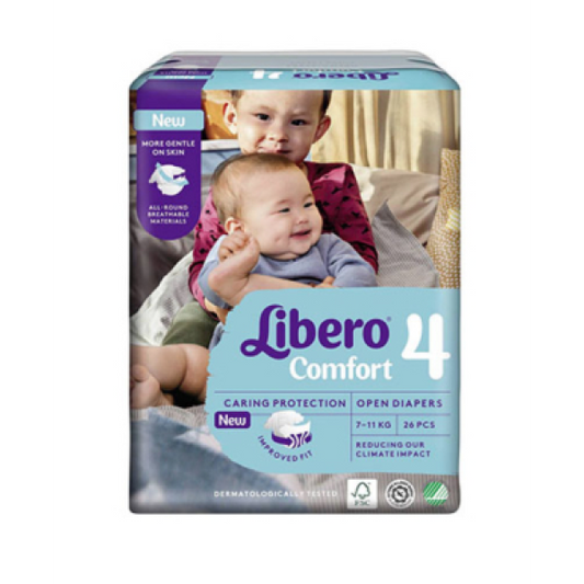 Libero Comfort Tam 4 (7-11Kg) Fraldas 26un