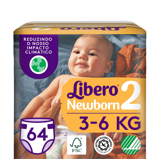 Libero Newborn Tam 2 (3-6Kg) Fraldas 34un