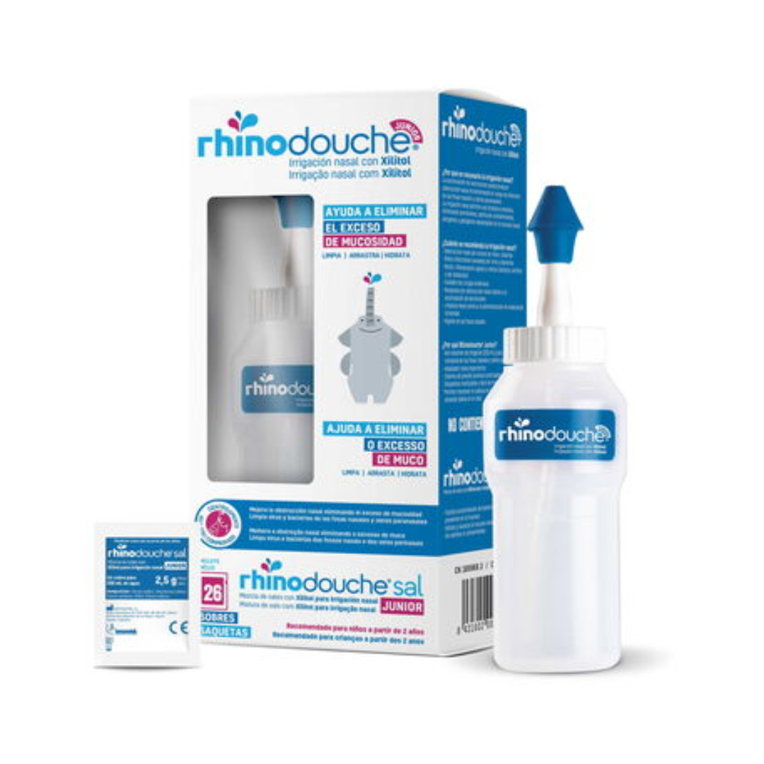 RhinoDouche Junior Nasal Garrafa + Sal 26 saquetas 2.5g